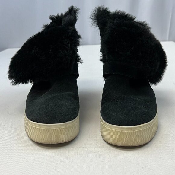 J/SLIDES Womens Black Suede Comfort Round Toe Ankle Winter Boots Size 8 - Picture 5 of 10